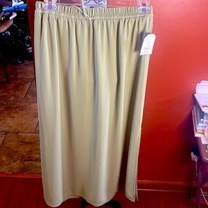 NWT long sage skirt with double split on each side